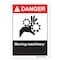 Signmission ANSI Danger Sign, Moving Machinery, 14in X 10in Rigid Plastic, 14" W, 10" H, Landscape OS-DS-P-1014-L-19879 - alternate 1